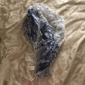 Pastel blue fringe scarf